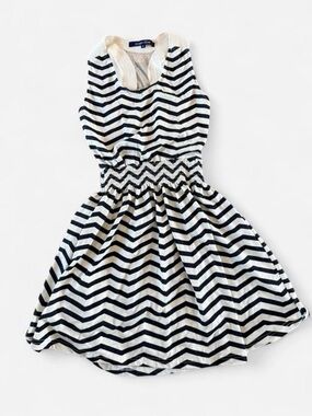 Ocean Drive Black & White Chevron Tank Dress for Kids